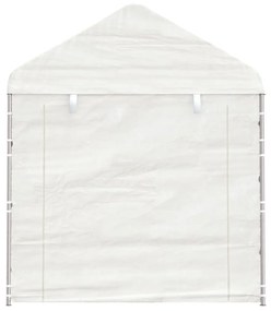 Fehér polietilén pavilon tetővel 8,92 x 2,28 x 2,69 m