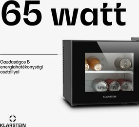 Klarstein Frosty mini hűtőszekrény, 10 liter, B energiahatékonysági osztály, 65 W, fekete