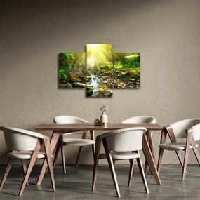Egy folyó zöld erdőben képe (90x60 cm)