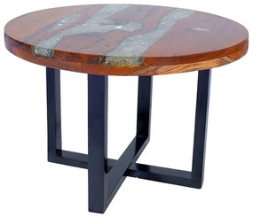 60 cm gyantázott tíkfa dohányzóasztal
