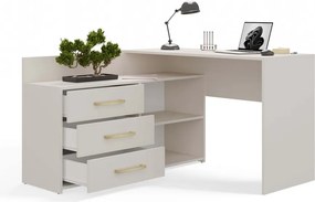 Dany sarok íróasztal polccal, tárolóval, 120x76x50 cm, kasmír