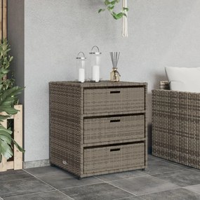 szürke polyrattan kerti tárolószekrény 55 x 59 x 69 cm