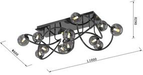 Wofi 9014-1205 - LED Felületre szerelhető csillár NANCY 12xG9/3,5W/230V fekete/króm