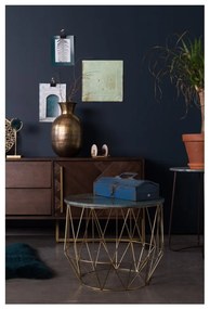 Tárolóasztal márvány lappal, ⌀ 51 cm - Dutchbone