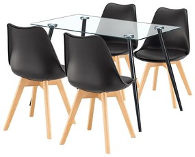 Milo 4+1 étkező garnitúra fekete-fekete