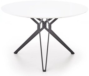 Asztal Houston 218Fekete, Fényes fehér, 76cm, Közepes sűrűségű farostlemez, Fém