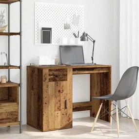 antik fa színű szerelt fa íróasztal 100 x 49 x 75 cm