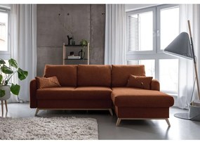 Scandic Lagom tégla-narancssárga kinyitható sarokkanapé, jobb oldali - Miuform