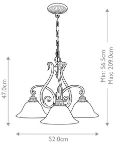Feiss FE-SONOMAVALLEY3 - Csillár láncon SONOMA VALLEY 3xE27/60W/230V