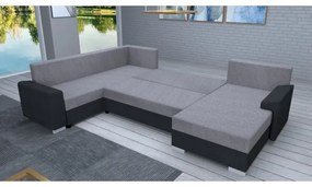 OXFORD kárpitozott, univerzális U-alakú kihúzható ülőgarnitúra, fekete/szürke