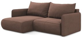 Rózsaszín kinyitható-tárolóhelyes sarokkanapé (bal oldali) Nanea – Makamii