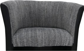 Klub fotel, fekete textilbőr/ szürke szövet, CUBA