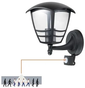Kültéri fali lámpa érzékelővel TEVIO 1xE27/60W/230V IP54 fekete
