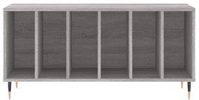 szürke sonoma színű szerelt fa hanglemezszekrény 100x38x48 cm