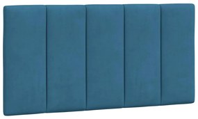 kék bársony ágykeret LED-világítással 100 x 200 cm