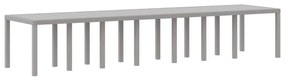 Kerti Asztal Világosszürke 400 x 100 x 73 cm polirattan