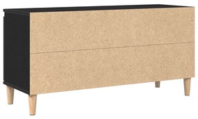 TV Szekrény Fa Lábbal Fekete Tölgy 102x35x50 cm