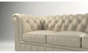 Krémszínű bársony kanapé 230 cm Cambridge – Ropez