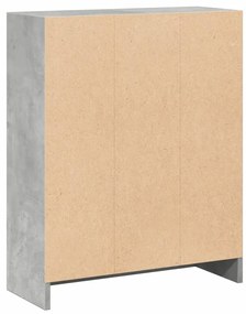 betonszürke szerelt fa könyvespolc 60 x 24 x 76 cm