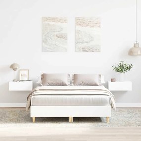fehér szerelt fa ágykeret matrac nélkül 120 x 200 cm