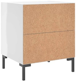 2 db magasfényű fehér szerelt fa éjjeliszekrény 40x35x47,5 cm