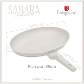 Berlinger Haus indukciós tapadásmentes Halsütő serpenyő 35 cm matt krém Sahara Collection