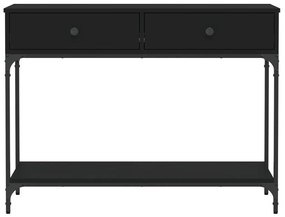 fekete szerelt fa tálalóasztal 100 x 34,5 x 75 cm