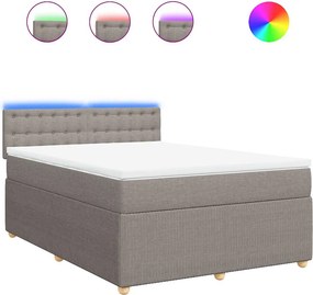 vidaXL tópszínű szövet rugós ágy matraccal 140 x 190 cm