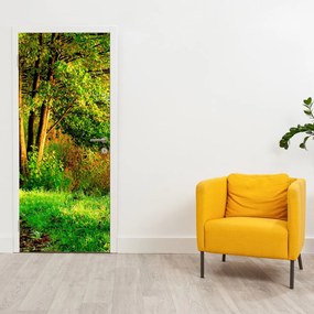 Fotótapéta ajtóra - Sétány a víz mentén (95x205cm)