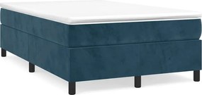 vidaXL sötétkék bársony rugós ágy matraccal 120 x 200 cm