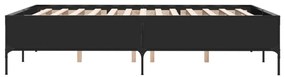 fekete szerelt fa és fém ágykeret 140 x 200 cm