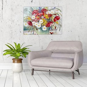 Egy váza képe vadvirágokkal (70x50 cm)