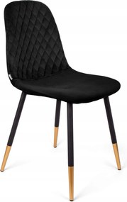 Kárpitozott velúr szék fekete 44x52x85 Noir étkező nappali Homla