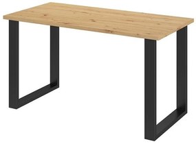 Asztal Tucson 136Artisan tölgy, Fekete, 75x67x138cm, Laminált forgácslap, Fém