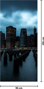 Fotótapéta ajtóra - New York-i felhőkarcolók kilátása (95x205cm)