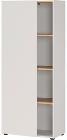 Krémszínű könyvespolc tölgyfa dekorral 61x145x34 cm Adrano – Germania