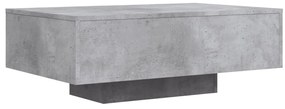 Betonszürke dohányzóasztal LED-lámpákkal 85 x 55 x 31 cm