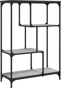 vidaXL szürke sonoma szerelt fa és acél könyvespolc 81x36x115 cm