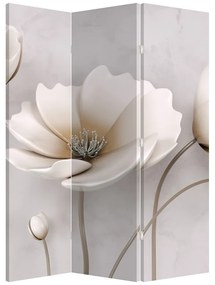 Paraván - Fehér virágok (126x170 cm)