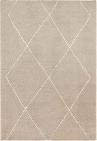 Nappali szőnyeg 160x230cm, bézs boho mintás plüss, puha szőrrel