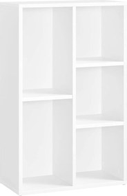 Könyvespolc 5 rekesszel 50 x 80 x 24 cm, fehér