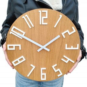 Fa falióra Slim fehér- 40cm csendes nappaliba irodába