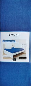Pamut jersey lepedő gumis Smukee 160x200x25 sötétkék 202