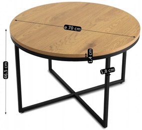 Dohányzóasztal Tölgy/Fekete Színben. HANTEL