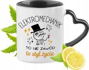 Fekete bögre szív alakú füllel Elektromechanika Ajándék