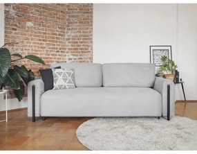 Világosszürke kordbársony kinyitható-tárolóhelyes kanapé 244 cm Arcadova – ELTAP