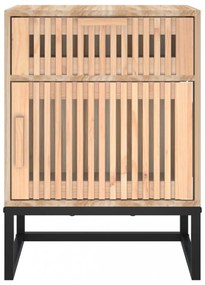2 db szerelt fa és vas éjjeliszekrény 40x30x55,5 cm