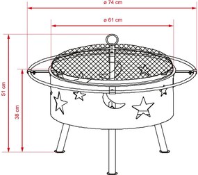 Avenberg WILDFIRE Kerti tűzrakóhely grillel