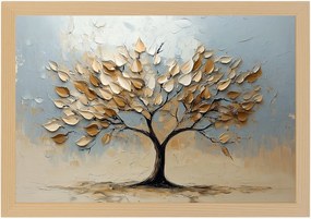 Poszter Keret Fa Dekoráció Fa Élet Boldogság Levelek 3D 60x40