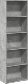 vidaXL betonszürke szerelt fa könyvespolc 60 x 30 x 189 cm